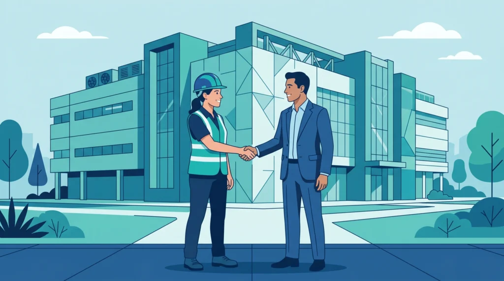 NABTU Microsoft partnership handshake, AI data center labor agreement
