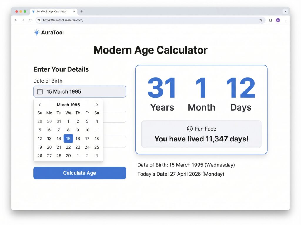 Free Age Calculator Online of best free online tools in 2026