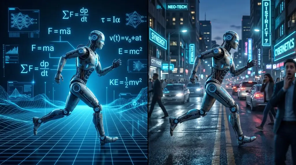 physical ai humanoid robots running sim-to-real training pipeline