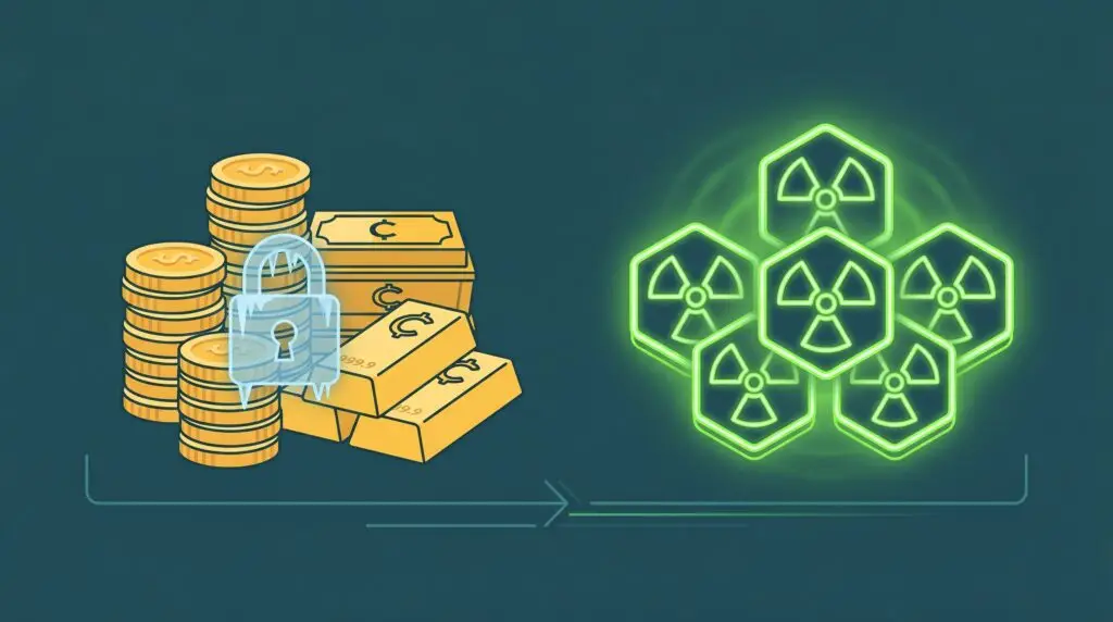 Illustration representing the $20 billion US Iran asset unfreezing and enriched uranium down-blending agreement in 2026
