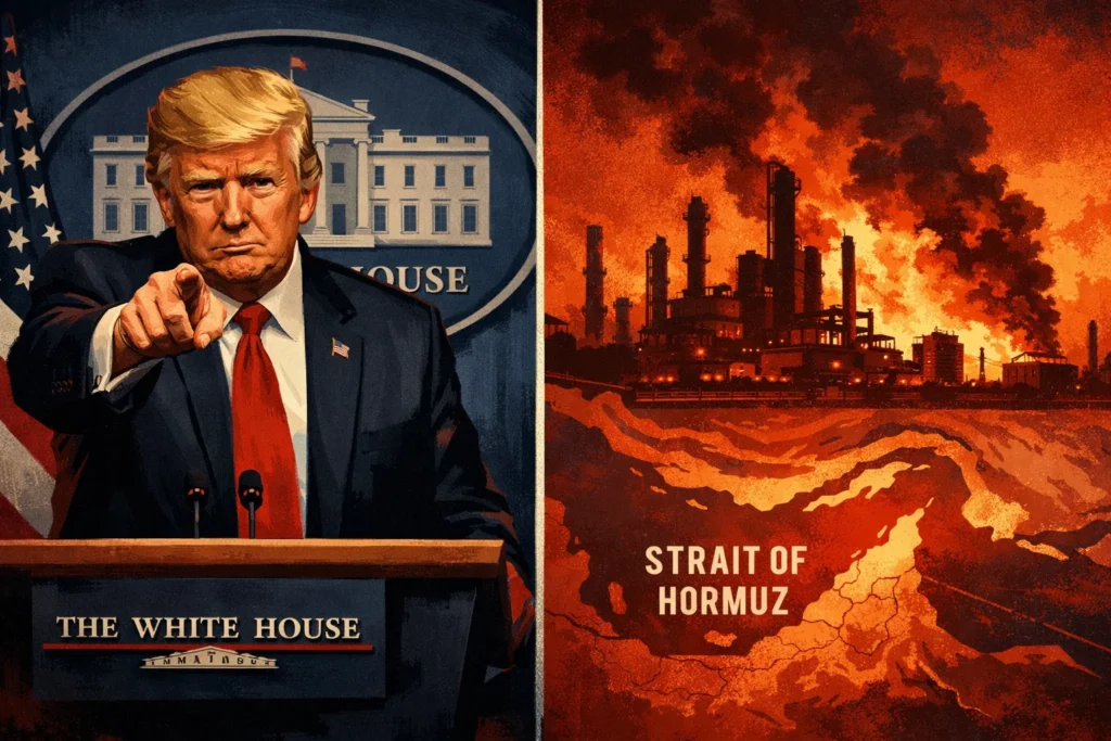 Trump issues Touska ship seizure retaliation ultimatum Iran blockade 2026
