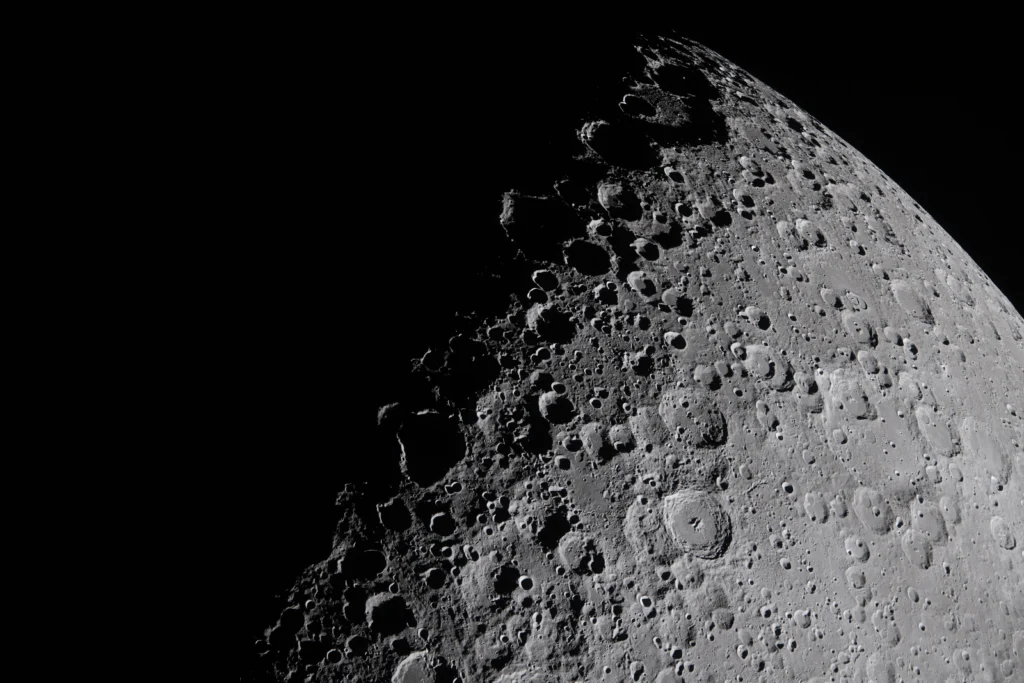 Shadows at the Edge of Lunar Day. (Credit: NASA)