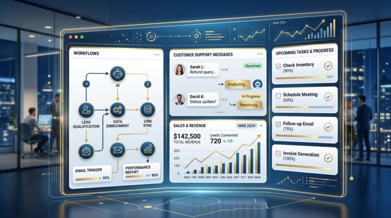 Best AI Tools for Business Automation dashboard