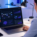 AI tools for social media marketing dashboard with content calendar and analytics