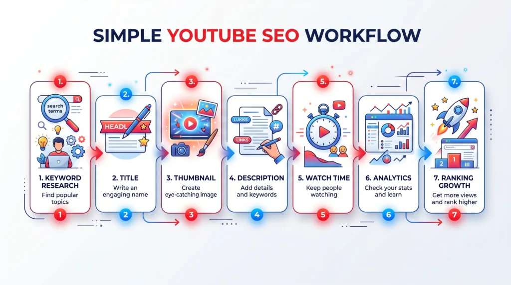how to do YouTube SEO workflow