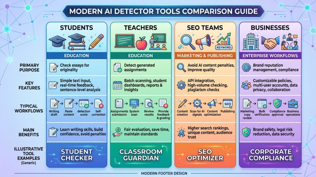 Best AI detector tools for students teachers marketers and businesses
