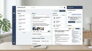 Notion AI content dashboard showing ideas, drafts, calendar, and AI notes for faster content organization.