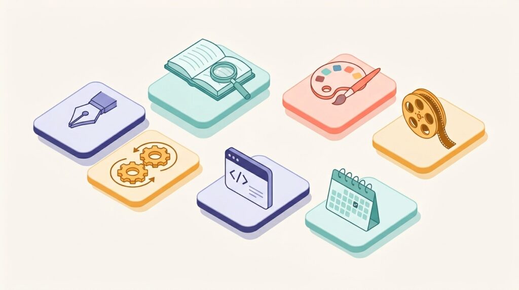Free AI tools grouped by use case for 2026  writing research design video automation coding productivity