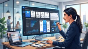 AI competitive analysis dashboard comparing competitor websites, keywords, pricing, and search visibility