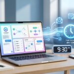 Save time with AI tools — professional productivity workspace showing automation and AI workflow